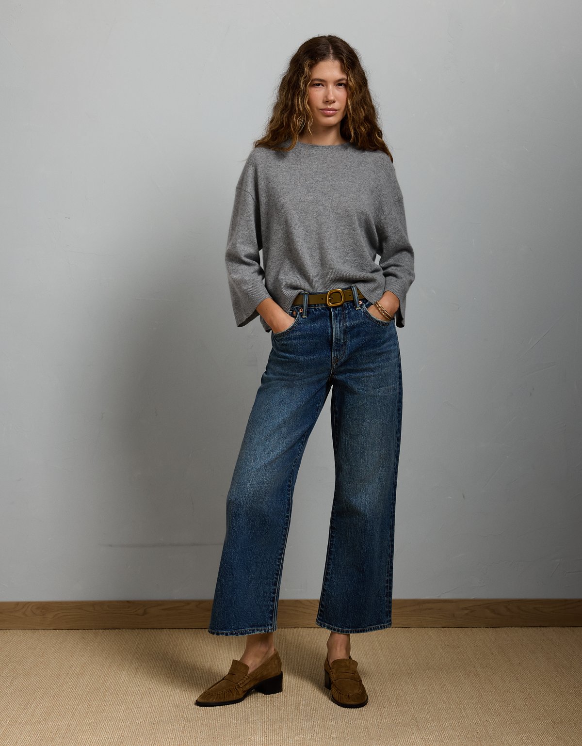 AE77 Premium Oversized Cashmere Sweater T-Shirt - image 5