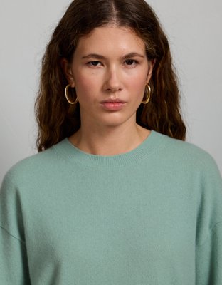 AE77 Premium Oversized Cashmere Sweater T-Shirt