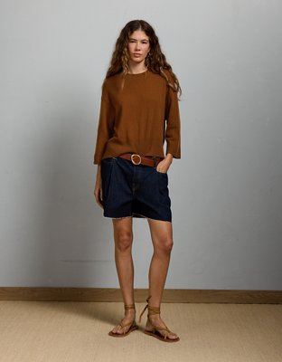 AE77 Premium Oversized Cashmere Sweater T-Shirt