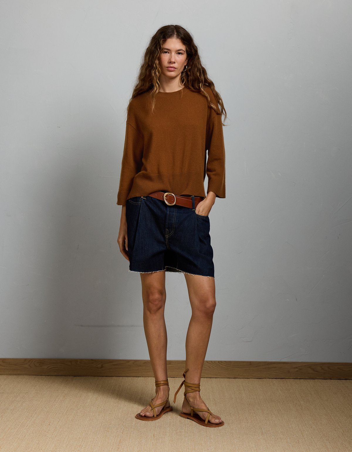 AE77 Premium Oversized Cashmere Sweater T-Shirt - image 5