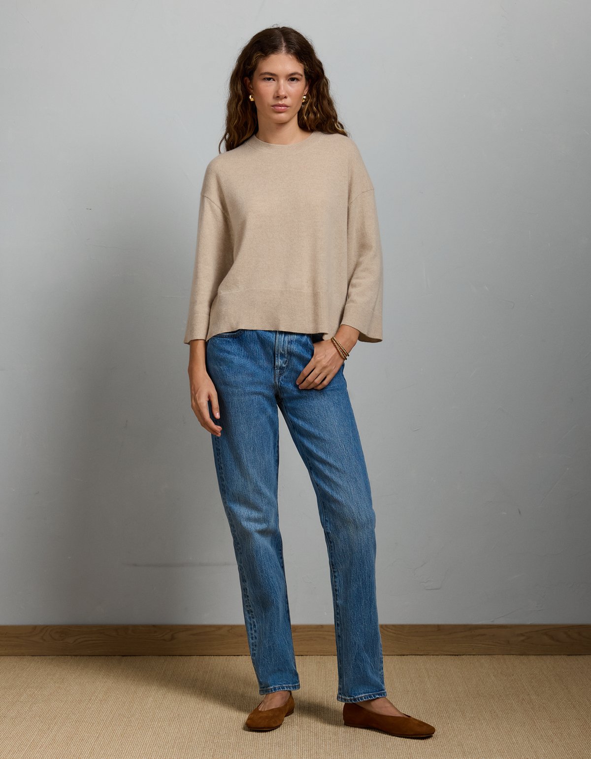AE77 Premium Oversized Cashmere Sweater T-Shirt - image 5