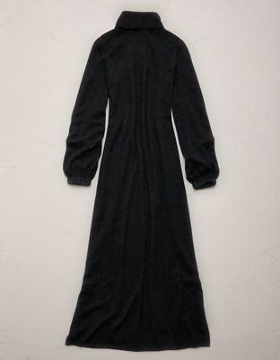 american eagle black sweater dress AE77 Turtleneck Sweater Dress Unisex Charcoal XS