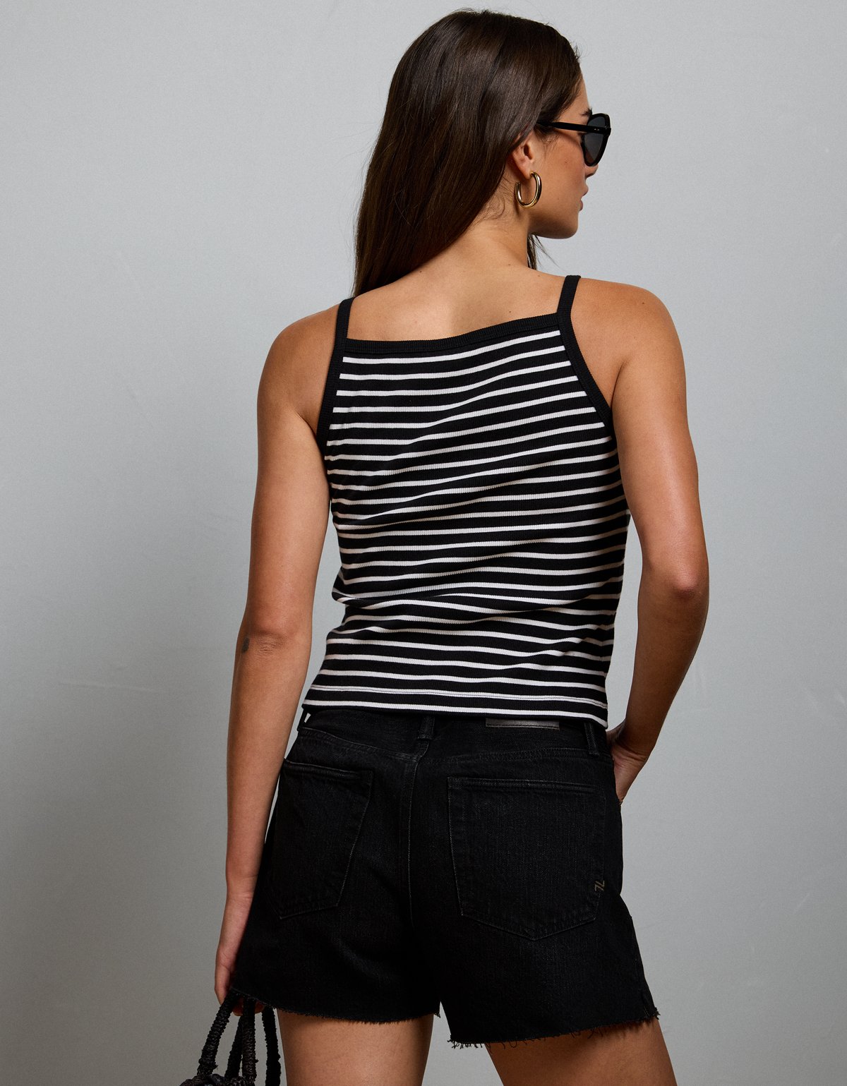 AE77 Striped Square Neck Tank Top - image 2