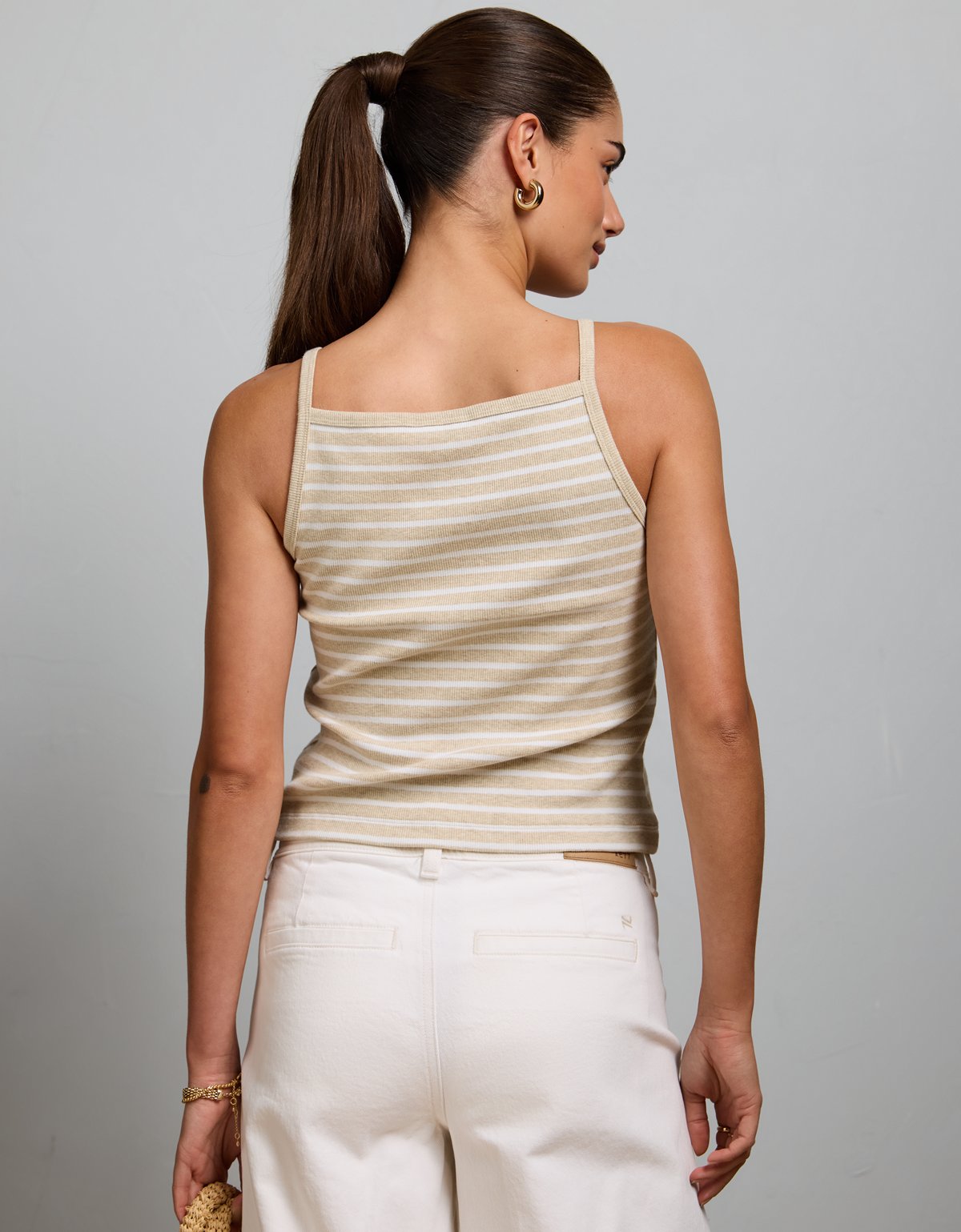 AE77 Striped Square Neck Tank Top - image 2