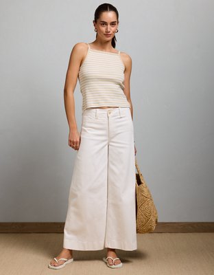 AE77 Striped Square Neck Tank Top