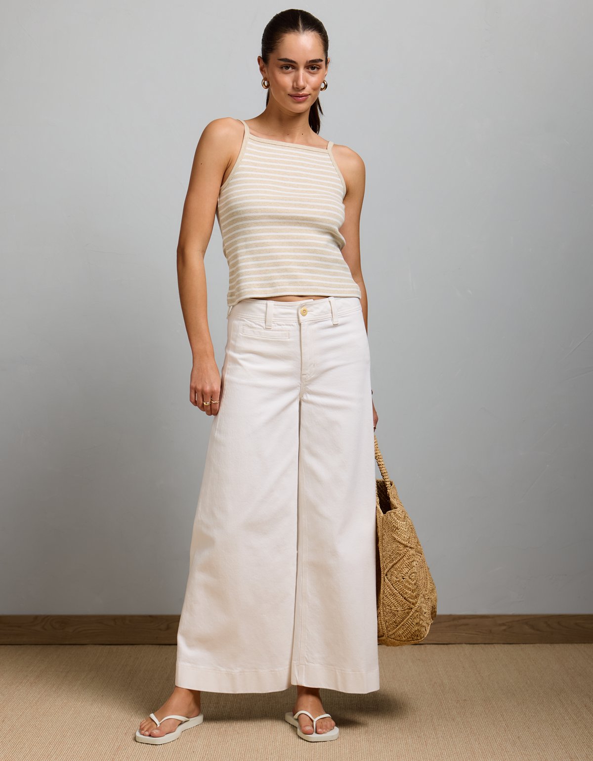 AE77 Striped Square Neck Tank Top - image 4