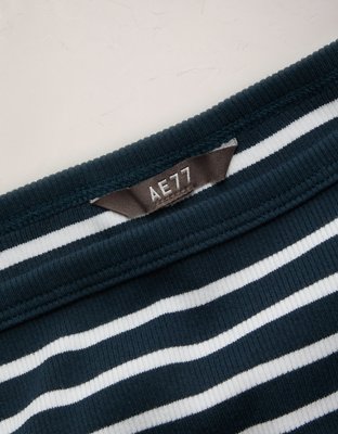 AE77 Striped Square Neck Tank Top
