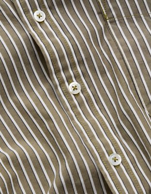 Женская рубашка American Eagle AE77 Premium Poplin, цвет: Оливковый — фото 6