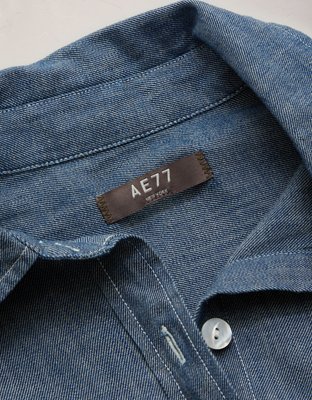 AE77 Oversized Denim Boyfriend Shirt