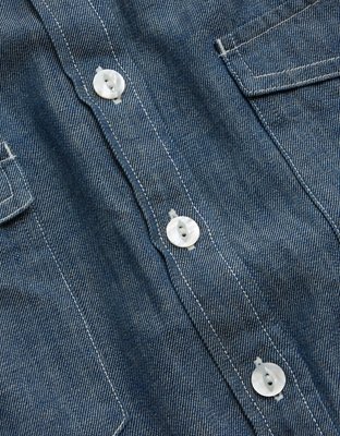 Chemisier petit ami surdimensionné en denim AE77