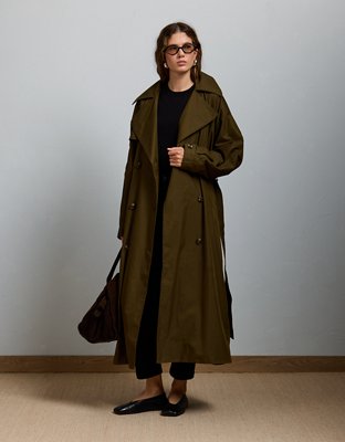 AE77 Premium Dolman Trench Coat | American Eagle