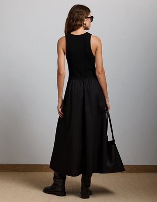 AE77 Premium Mixed Media Midi Dress