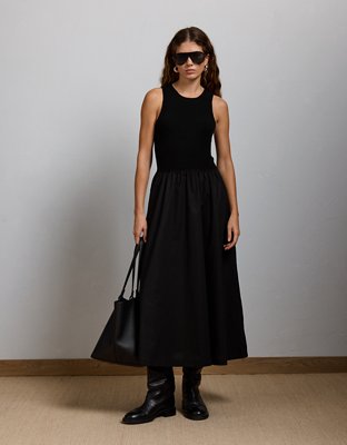 AE77 Premium Mixed Media Midi Dress