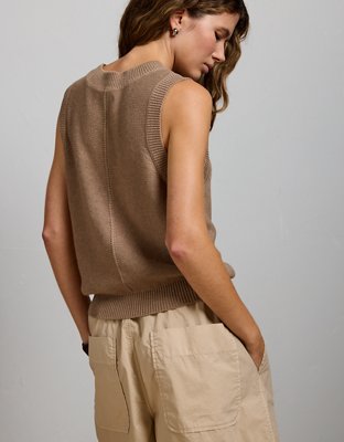 Женский свитер American Eagle AE77 Premium Sweater Tank Top, цвет: Рыжевато-коричневый — фото 2