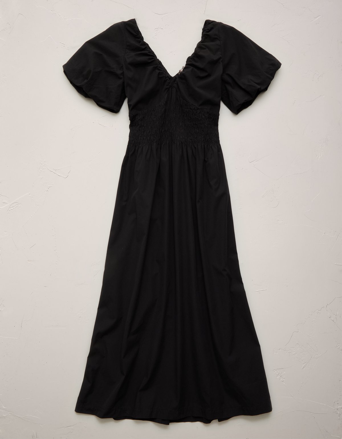 AE77 Premium Puff Sleeve Midi Poplin Dress - image 3