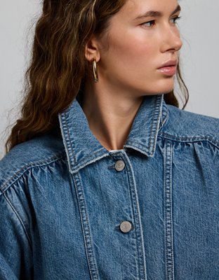 AE77 Premium Denim Cropped Jacket