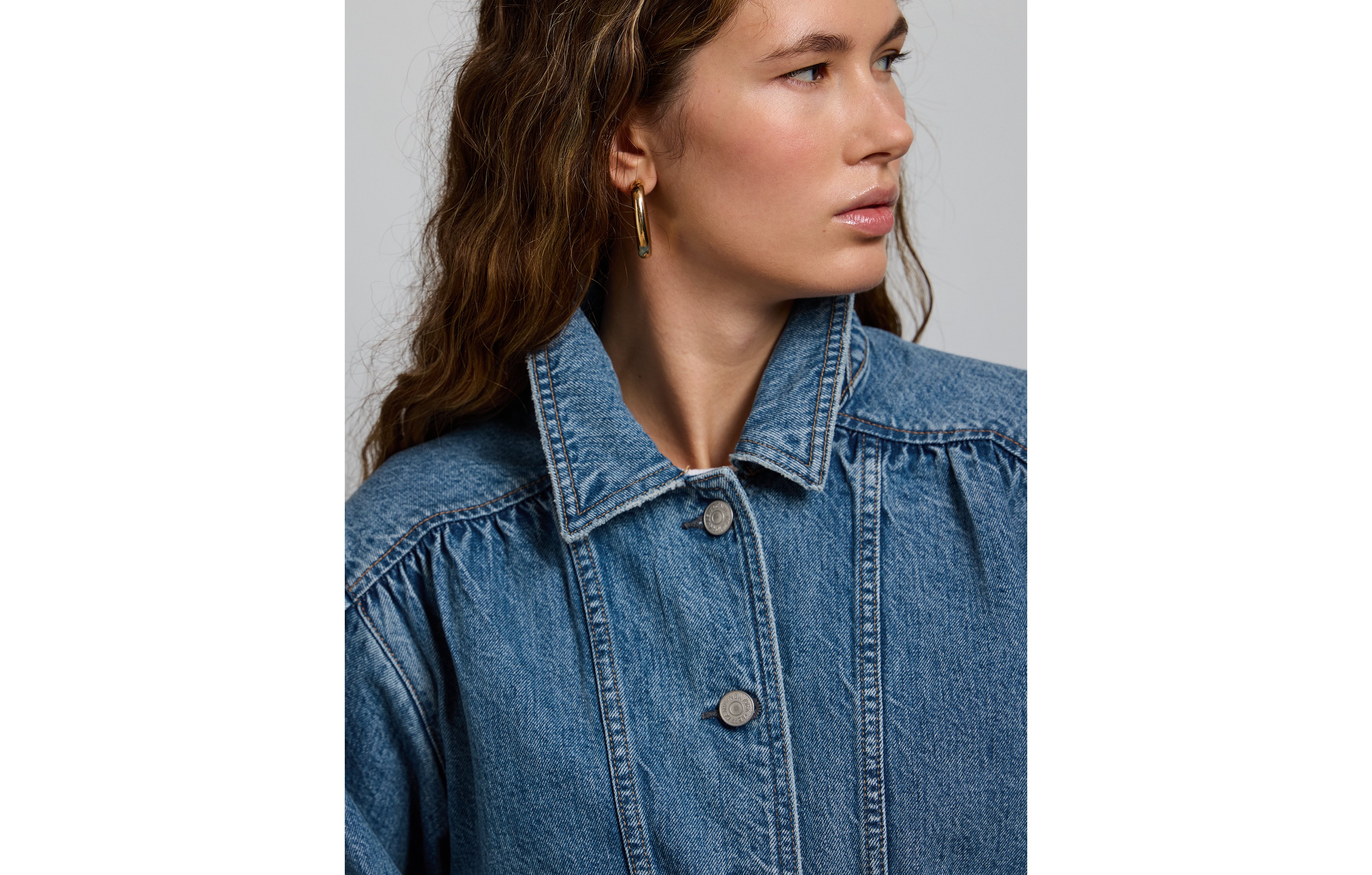 AE77 Premium Denim Cropped Jacket