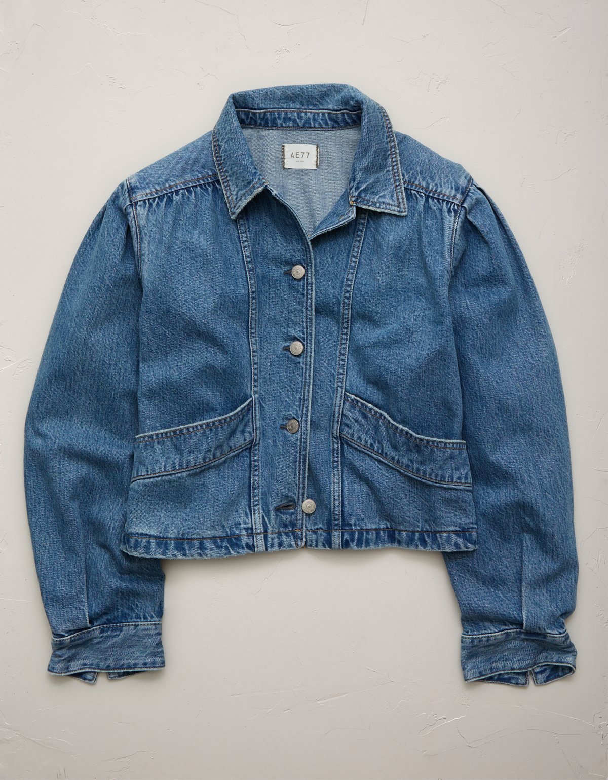 AE77 Premium Denim Cropped Jacket - image 3