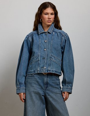 AE77 Premium Denim Cropped Jacket