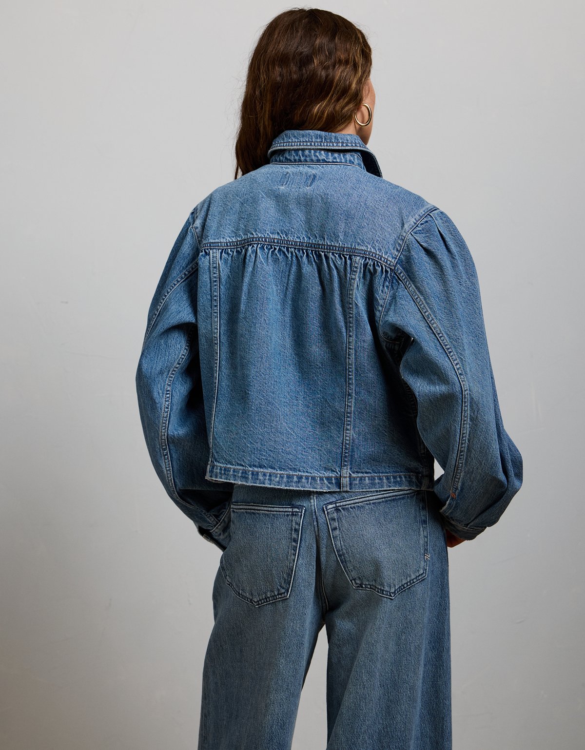 AE77 Premium Denim Cropped Jacket - image 2