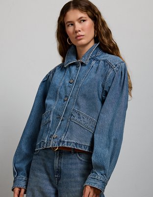 AE77 Premium Denim Cropped Jacket