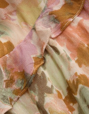 AE77 Premium Ruffled Chiffon Midi Dress