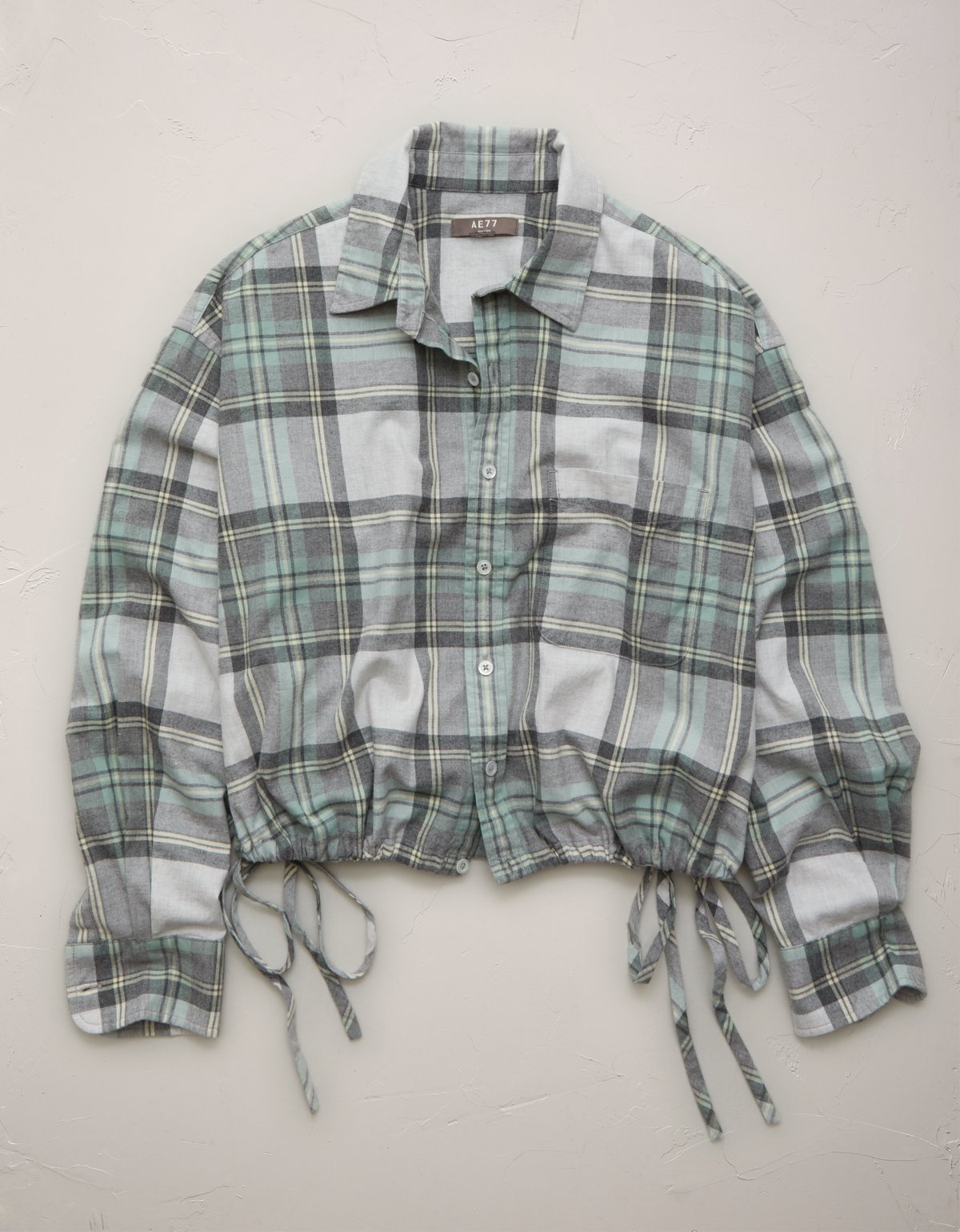 AE77 Cropped Flannel Shirt - image 3