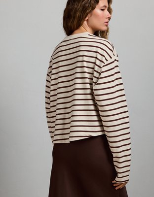 AE77 Premium Boxy Long-Sleeve Cropped T-Shirt