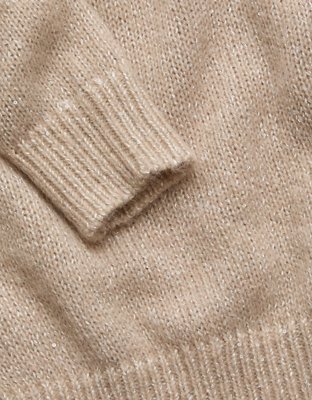 AE77 Sparkle Shrunken Crew Neck Sweater
