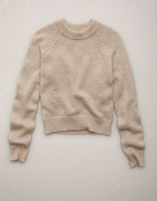 AE77 Sparkle Shrunken Crew Neck Sweater