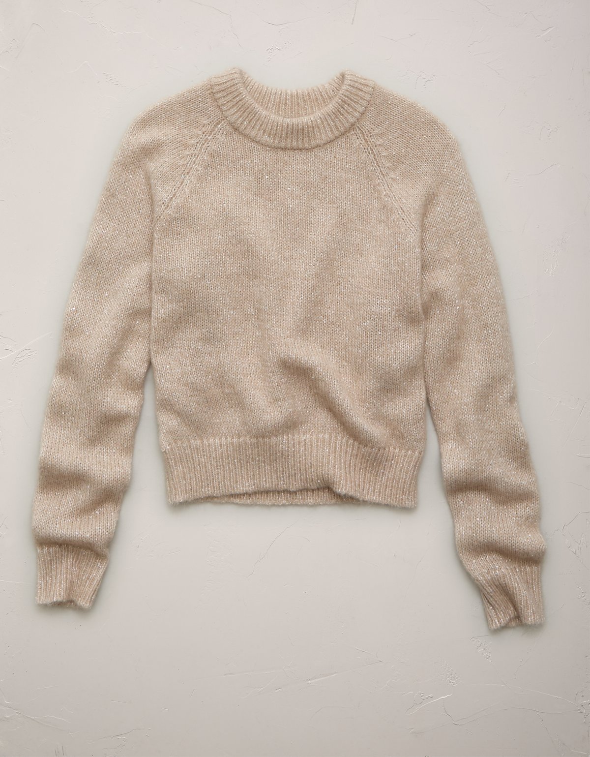 AE77 Sparkle Shrunken Crew Neck Sweater - image 3