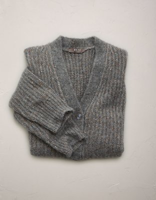 AE77 Shaker Stitch Cardigan Sweater