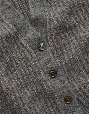 AE77 Shaker Stitch Cardigan Sweater