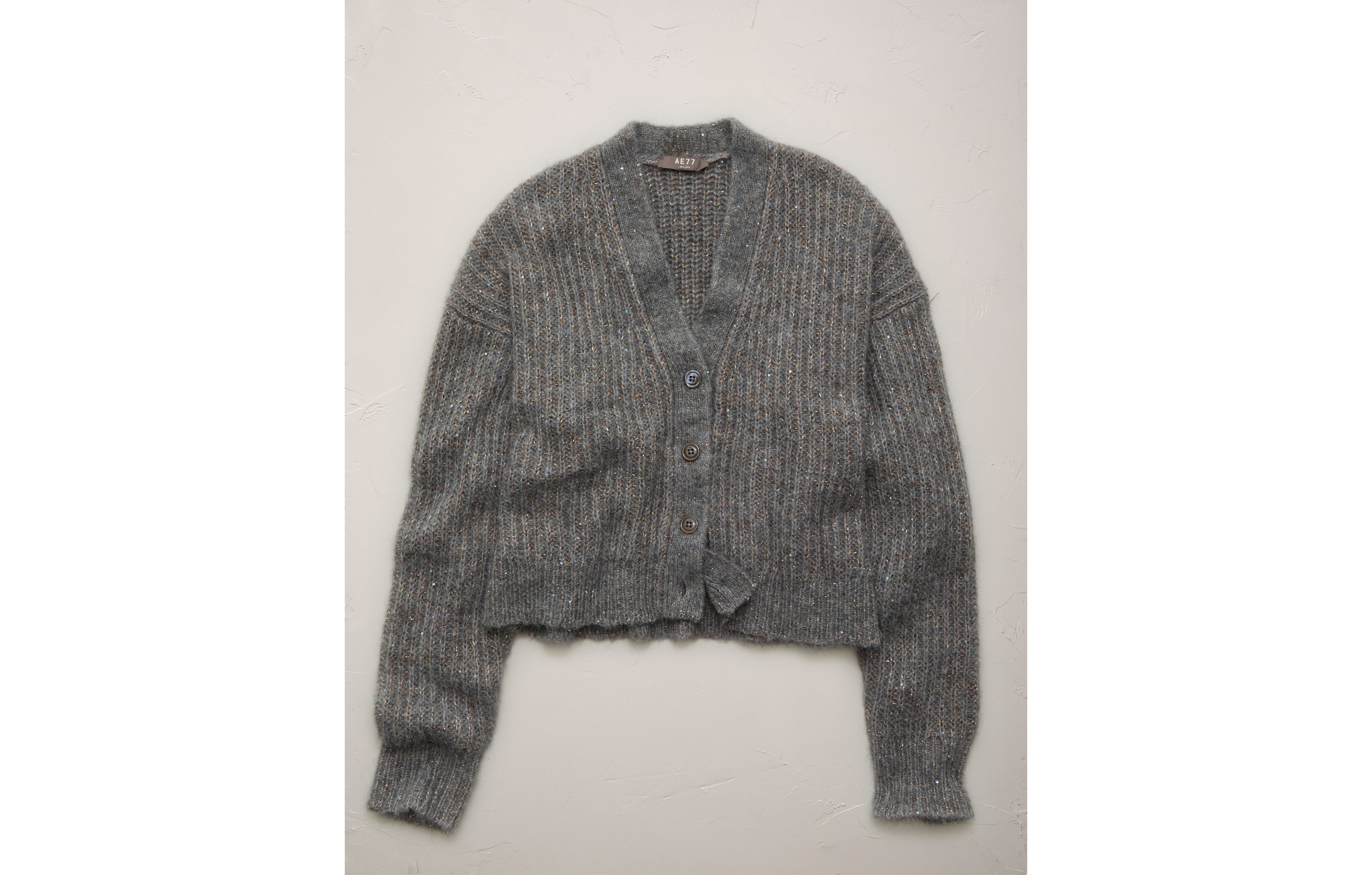 AE77 Shaker Stitch Cardigan Sweater