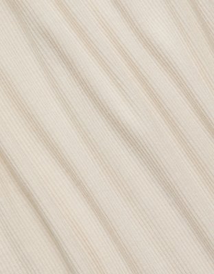 Женская футболка American Eagle AE77 Long Sleeve Rib, цвет: Кремовый — фото 8