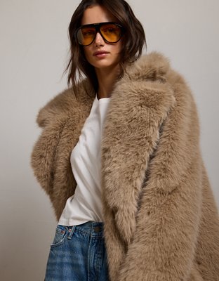 AE77 Oversized Faux Fur Coat | AE