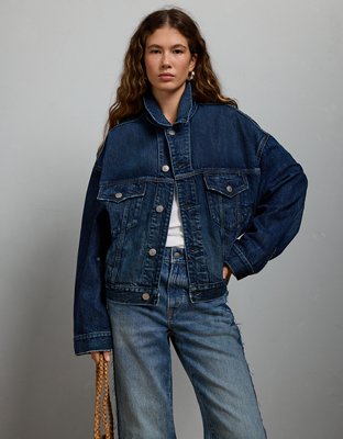AE77 Premium Oversized Denim Jacket | American Eagle