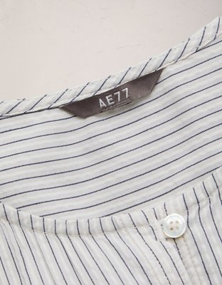 AE77 Balloon-Sleeve Button-Up Shirt