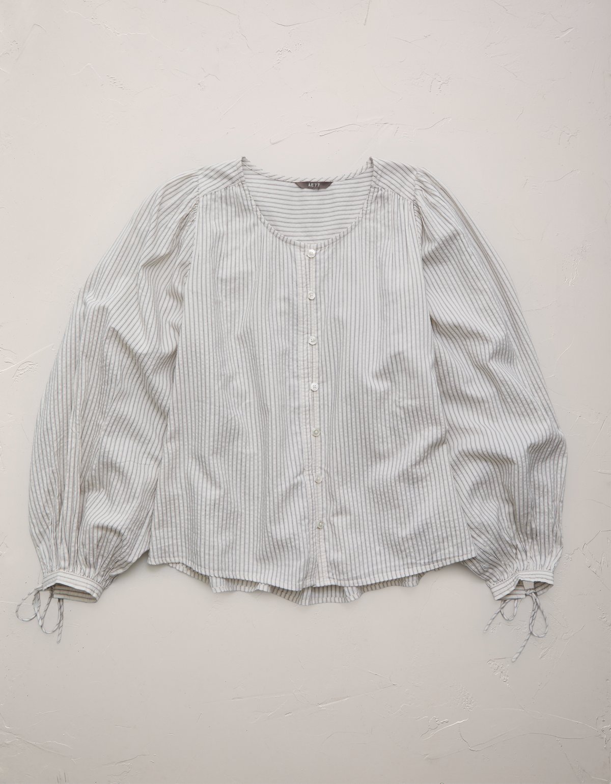 AE77 Balloon-Sleeve Button-Up Shirt - image 3