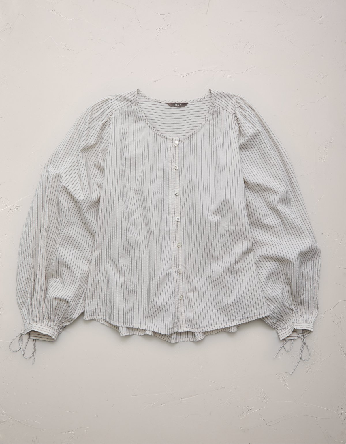 AE77 Balloon-Sleeve Button-Up Shirt - image 3
