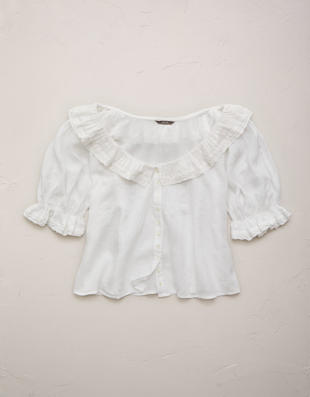 AE77 Ruffled-Neck Blouse - image 3