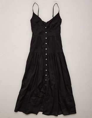 AE77 Strappy Button-Up Maxi Dress