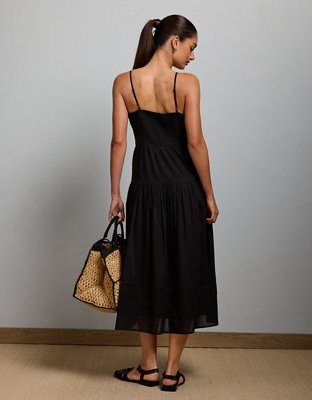 AE77 Strappy Button-Up Maxi Dress