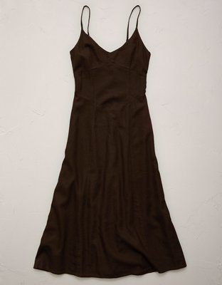 AE77 Linen-Blend Slip Dress