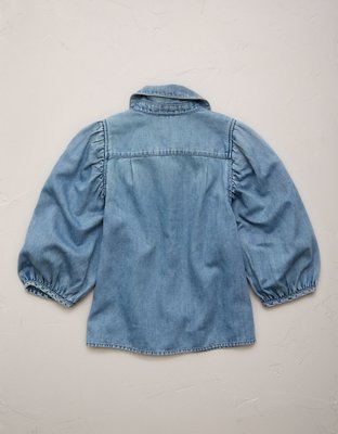 AE77 Puff-Sleeve Denim Shirt