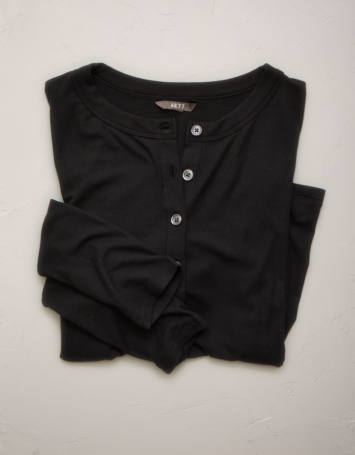 AE77 Ribbed Button-Up T-Shirt - image 4