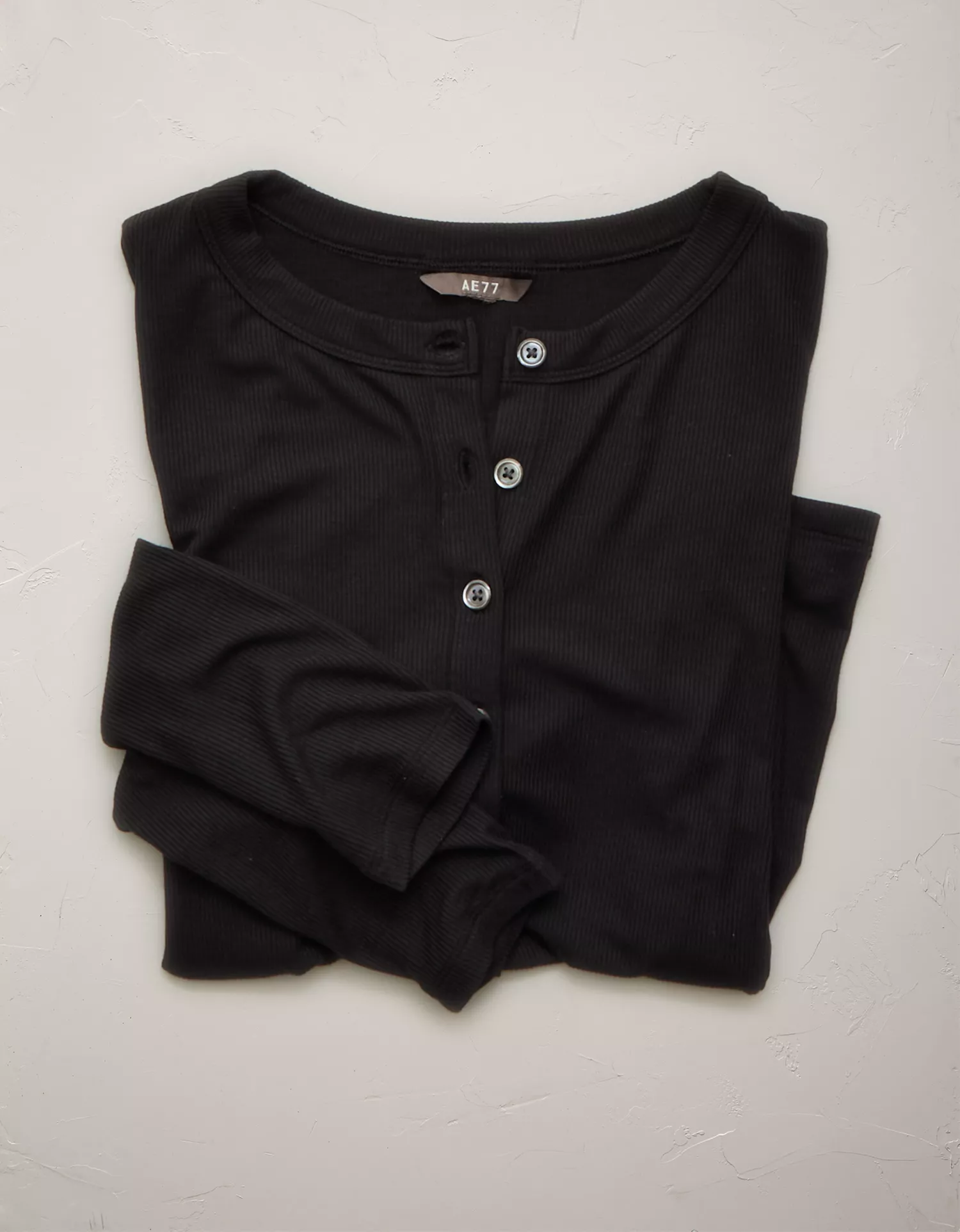 AE77 Ribbed Button-Up T-Shirt - thumbnail 4