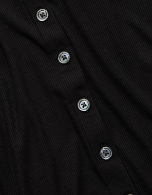 AE77 Ribbed Button-Up T-Shirt