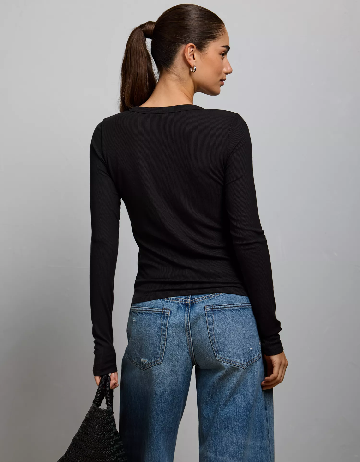 AE77 Ribbed Button-Up T-Shirt - thumbnail 2
