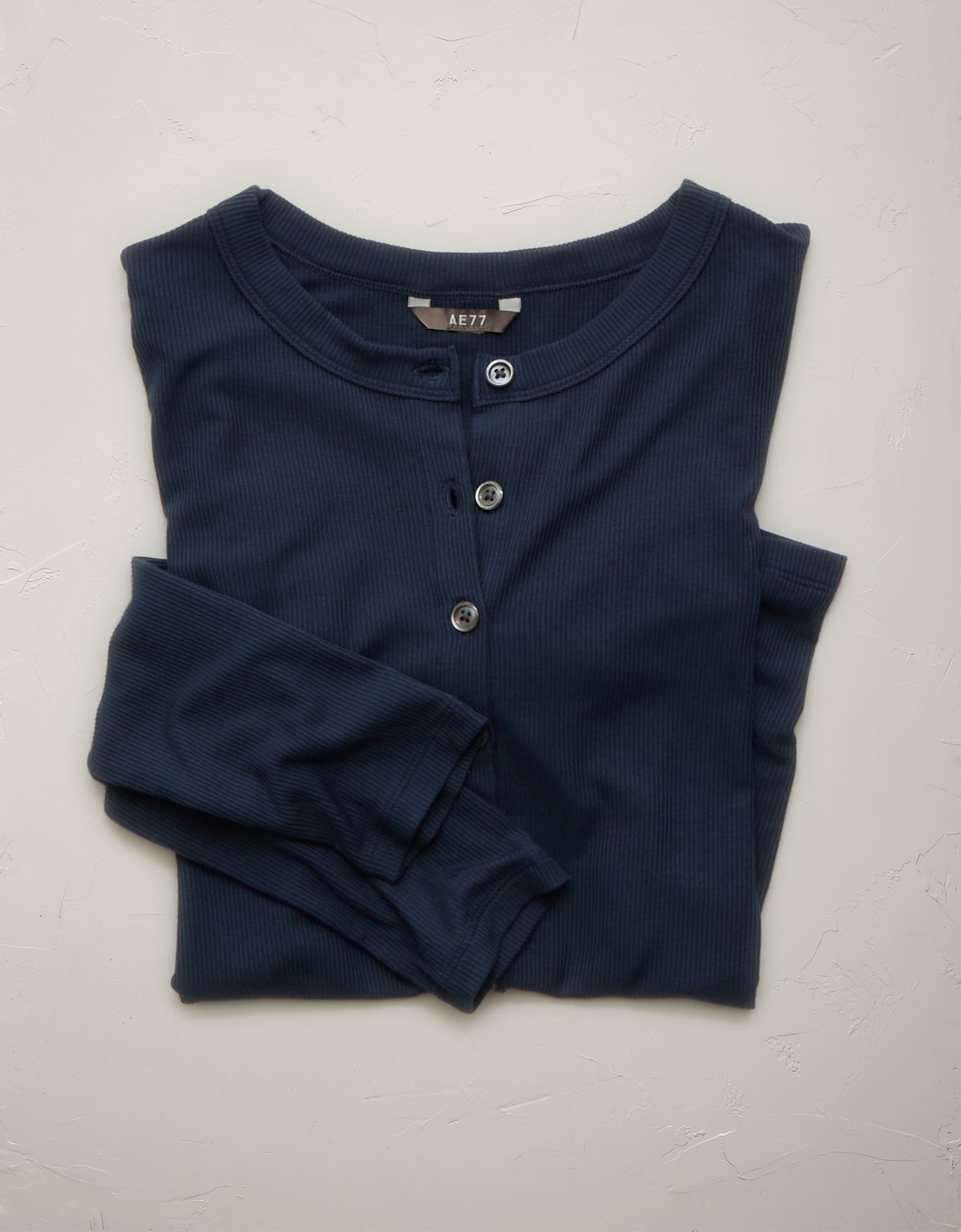 AE77 Ribbed Button-Up T-Shirt - image 4